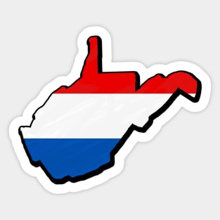 Red, White, and Blue West Virginia Outline Sticker